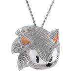 Jewelry Luminous Sonic Cartoon Pendant Necklace Men's Copper Diamond Night light Sonic the Hedgehog Spectrum