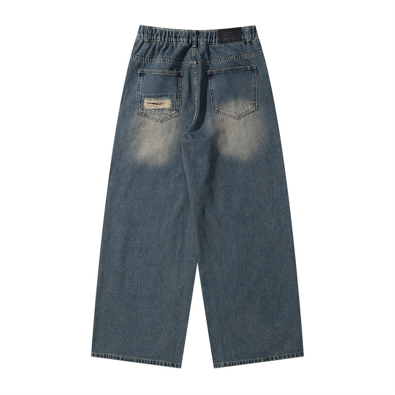 Men Jeans Hole Patch Loose All-Match