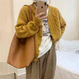 Women Knitted Cardigan Retro Loose Knitted Cardigan