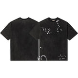 Gallery Dept T-Shirt Hand Painted Ink Splashing Alphabet Washed Retro Short Sleeve T-Shirt