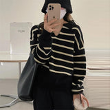 Women's Pullover Sweater Striped Loose Sweater