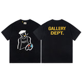 Gallery Dept T-Shirt Letter Pattern Washed Old Short Sleeve T-Shirt