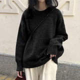 Women Pullover Sweater Retro Loose Sweater