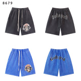 Godspeed Shorts Summer GOD Skull Racer Pattern Casual Loose Shorts