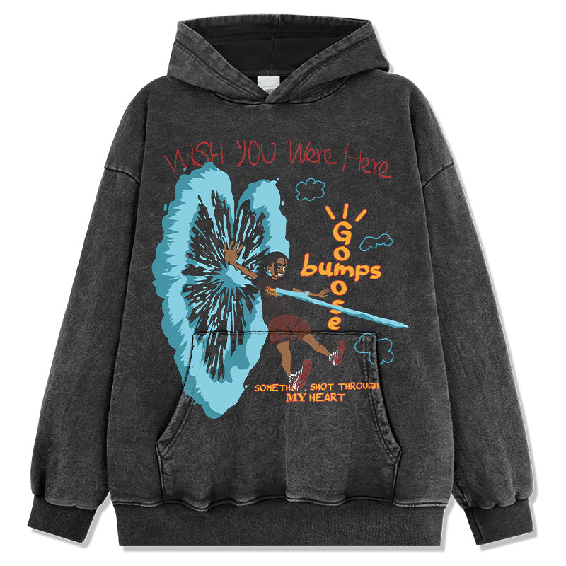 Unisex Long Sleeve Shirt Hooded Sweater Pullover