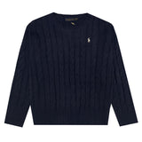 Ralph Lauren Knitted sweaters cotton thread ruff pony embroidery twist crew neck