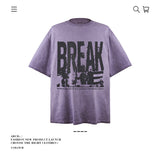 American vintage street T-shirt pure cotton men's and women's summer loose