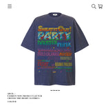 American vintage street T-shirt pure cotton men's and women's summer loose