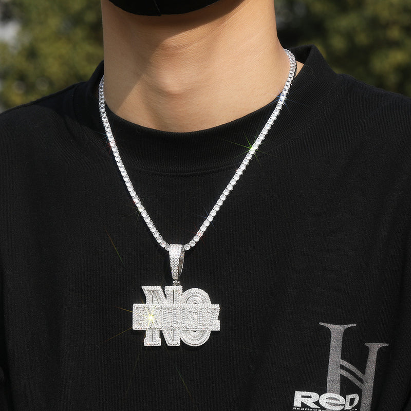 Jewelry Hip Hop Necklace Microencrusted Zircon Fashion Twist Chain Spectrum Word Up St. Valentine's