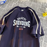 Men T Shirt Striped Summer Heavy All-Match Casual