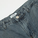 Men Jeans Five-Pointed Star Patch Gradient Color Loose Casual