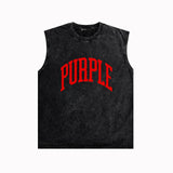 Purple Brand Distressed Tank T Shirts Distressed Sleeveless T-shirt Vest