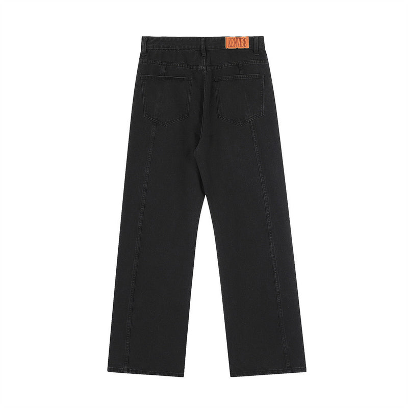 Men Jeans Multi-Pocket Cargo Pants Metal Buttons