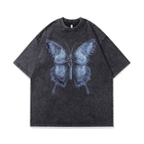 Men T-Shirt Summer Cartoon Animation Printed Distressed