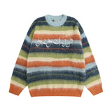 Men Sweater Color Striped Crew Neck Sweater Idle Style