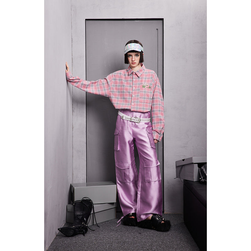 Unisex Shirt Retro Loose Plaid Shirt