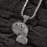 Jewelry Personality Wine Glass Smiley Face Pendant Copper Inlaid Zircon Royalty Spectrum