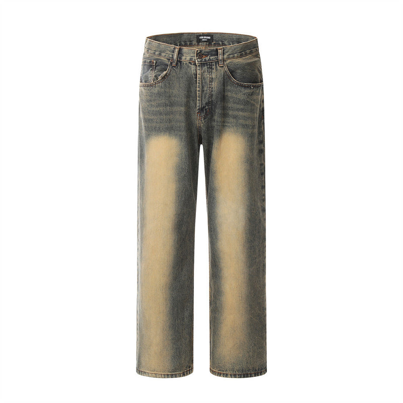 Men Jeans Retro Distressed Loose