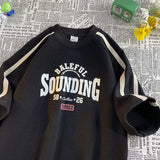 Men T Shirt Striped Summer Heavy All-Match Casual