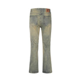 Men Jeans Bell-Bottom Pants Loose Hole