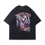 Men T-Shirt Cartoon Vintage Print Oversize Distressed