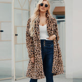 Women Fur Jacket Leopard Fur Fashionable Warm Coat