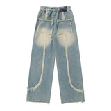 Men Jeans Unique Design Raw Edges