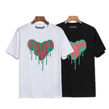 Palm Angle T Shirt Love Heart Melting Print Short Sleeve Couple Loose