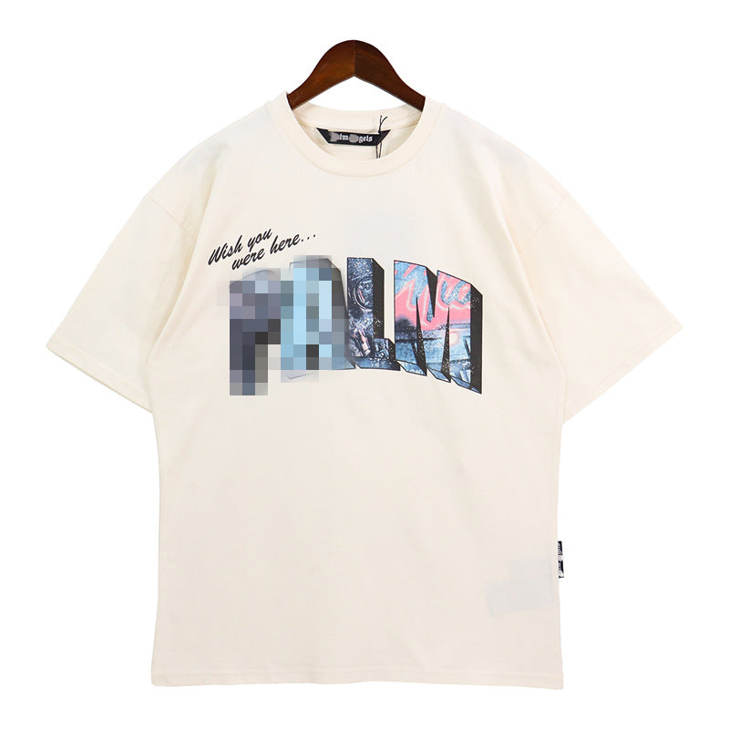 Palm Angle T Shirts Three-Dimensional Logo Loose