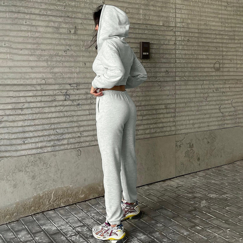 Women Co-Ords Fall/Winter Hooded Sweater Set