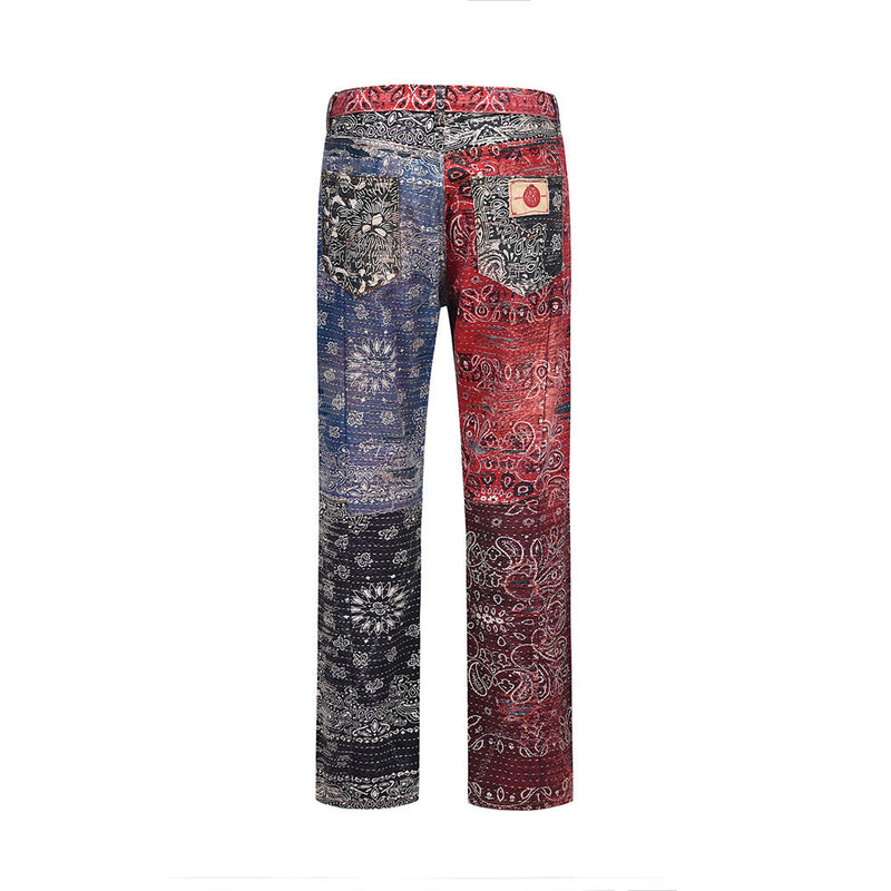 Men Jeans Digital Printing Personalized Patterns Trend Rock