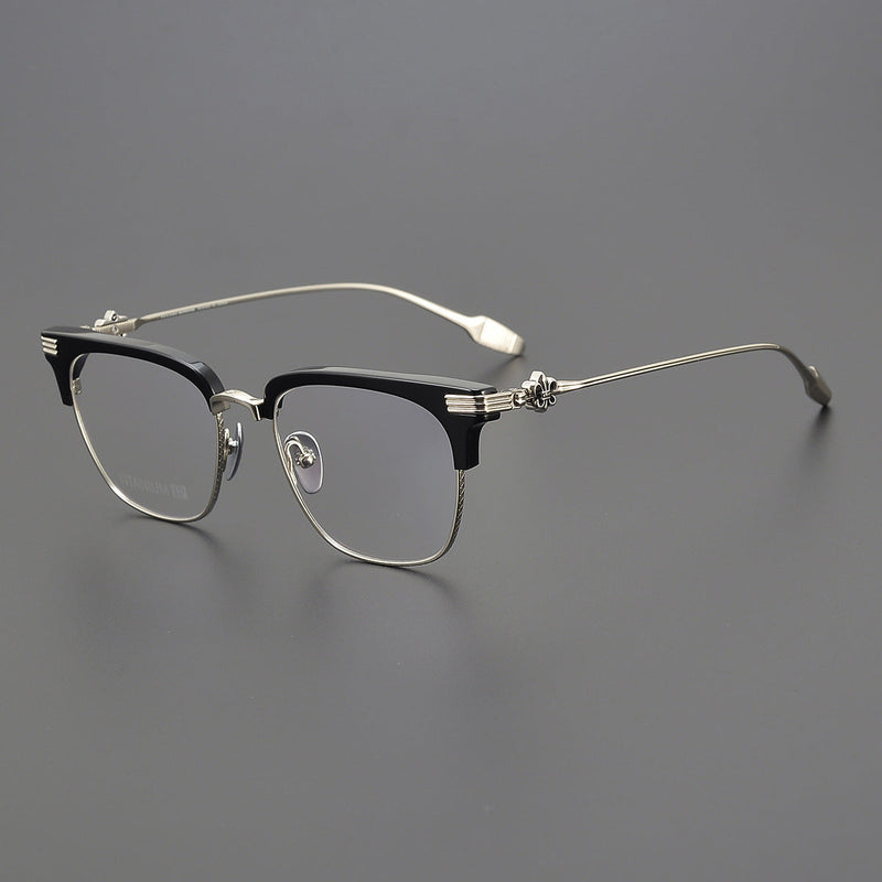 CHH Chrome Hearts Glasses Ultra Light Pure Titanium Fashion Half Frame