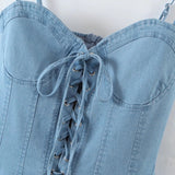 Women Dresses Denim Sexy Suspenders Dress