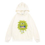 Men Fleece Lined Hoodie Hooded Sweaters Menswear Street Design Sense Loose Pullover