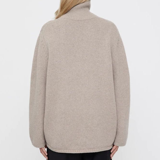 Women Work Business Casual Sweats Autumn and Winter Loose Wool Turtleneck Sweater