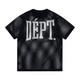 Gallery Dept T-Shirt Alphabet Print Hollow Mesh Short Sleeve T-Shirt