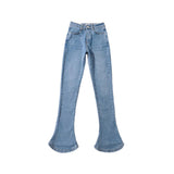 Women Jeans Retro Slim Fit Slimming Bell-Bottom Pants