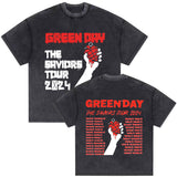 Washed Vintage Punk Band Green Day Dookie Graphic T-shirts