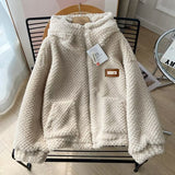 Women Cotton Coat Lamb Fur Coat Rabbit Ear Hat