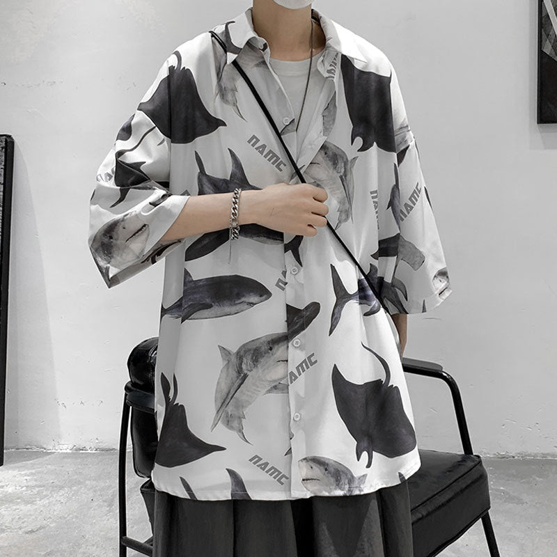 Men Shirts Summer Loose and Handsome Easy Matching Coat