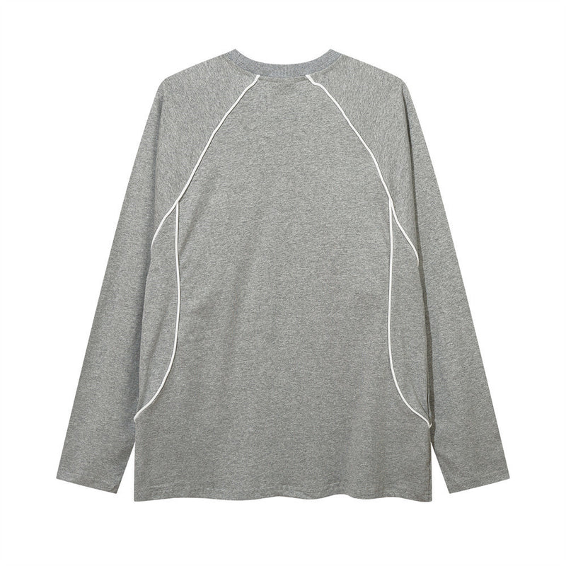 Men Long Sleeve T-Shirt Embroidery Loose Sports