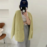 Women Knitted Cardigan Loose Thick Sweater