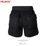 MIJKO Men Shorts 3D Pockets Drawstring Casual Shorts