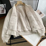 Women Cotton Coat Stand Collar Baseball Uniform Padded Jacket