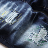 DSQ2 Short Jeans Ripped Patch Slim-fit Stretch Denim Shorts