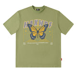 Men T-Shirt Butterfly Print Versatile Casual Loose