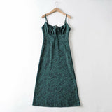 Women Dresses Floral Slim-Fitting Lace-up Dress