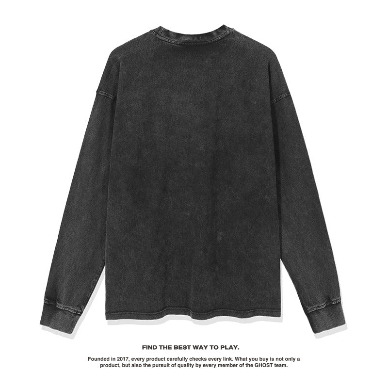 Unisex Long Sleeve Shirt Autumn and Winter Long Sleeve T-Shirt Loose