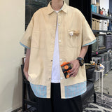 Men Shirts Summer False-Two-Piece Shirt Fashion