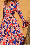 Women Dress Elegant Floral Lace-up Dress